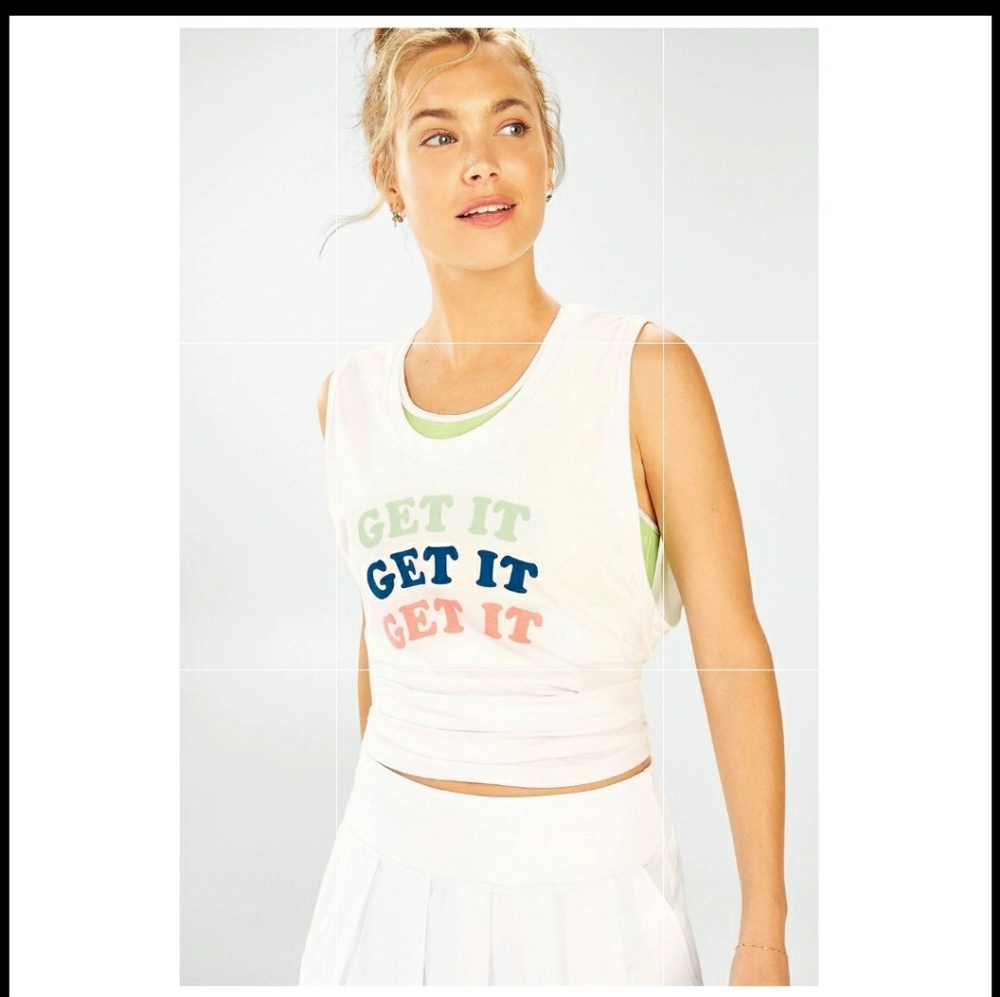 Fabletics women's graphic muscle tank top size 2XL